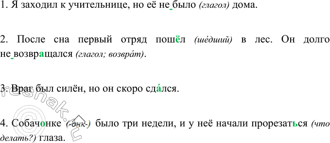Изображение Найдите недочёты в употреблении местоимений. Запишите предложения в исправленном виде.1. Я заходил к учительнице, но их (не)было дома.2. После сна первый отряд...