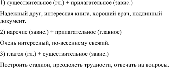 Изображение Найдите в каждом словосочетании главное и зависимое слова. Определите, какой частью речи выражено зависимое слово. Изменяется ли оно при изменении главного слова в 1-й...